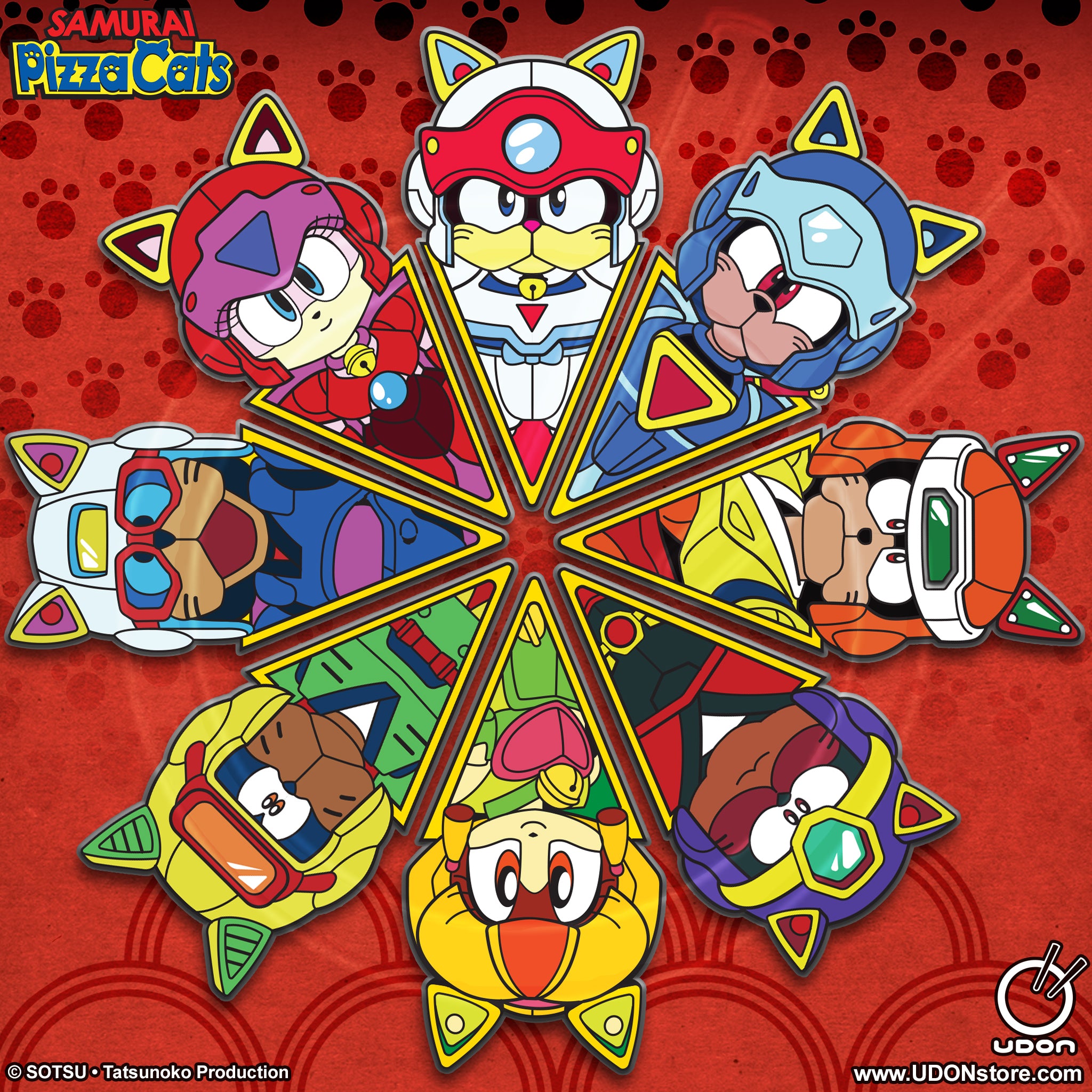 Samurai Pizza Cats Collectible Pizza Box - Set of 8 Pins – UDON