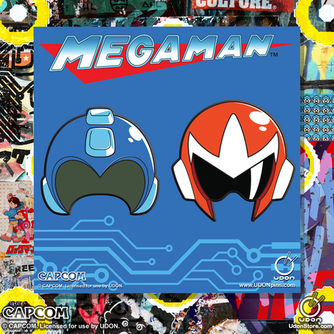 Mega Man & Proto Man Helmet 2 Pin Pack
