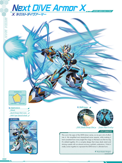 Mega Man X DiVE: Official Complete Works Hardcover- Exclusive Blue Foil Edition + Metal Card