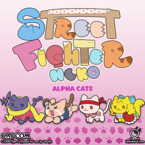 Street Fighter Neko Collectible Pin Set - Alpha Cats