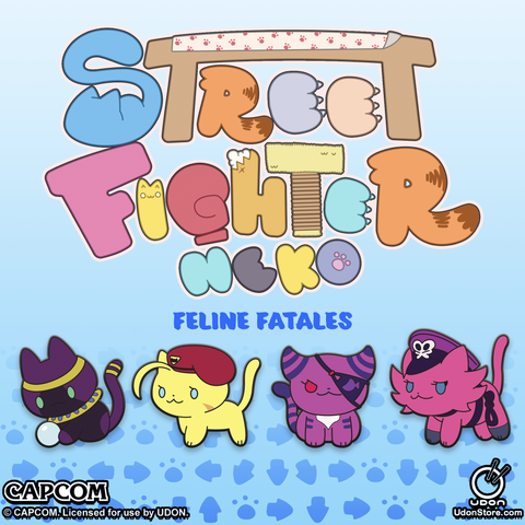 Street Fighter Neko Collectible Pin Set - Feline Fatales