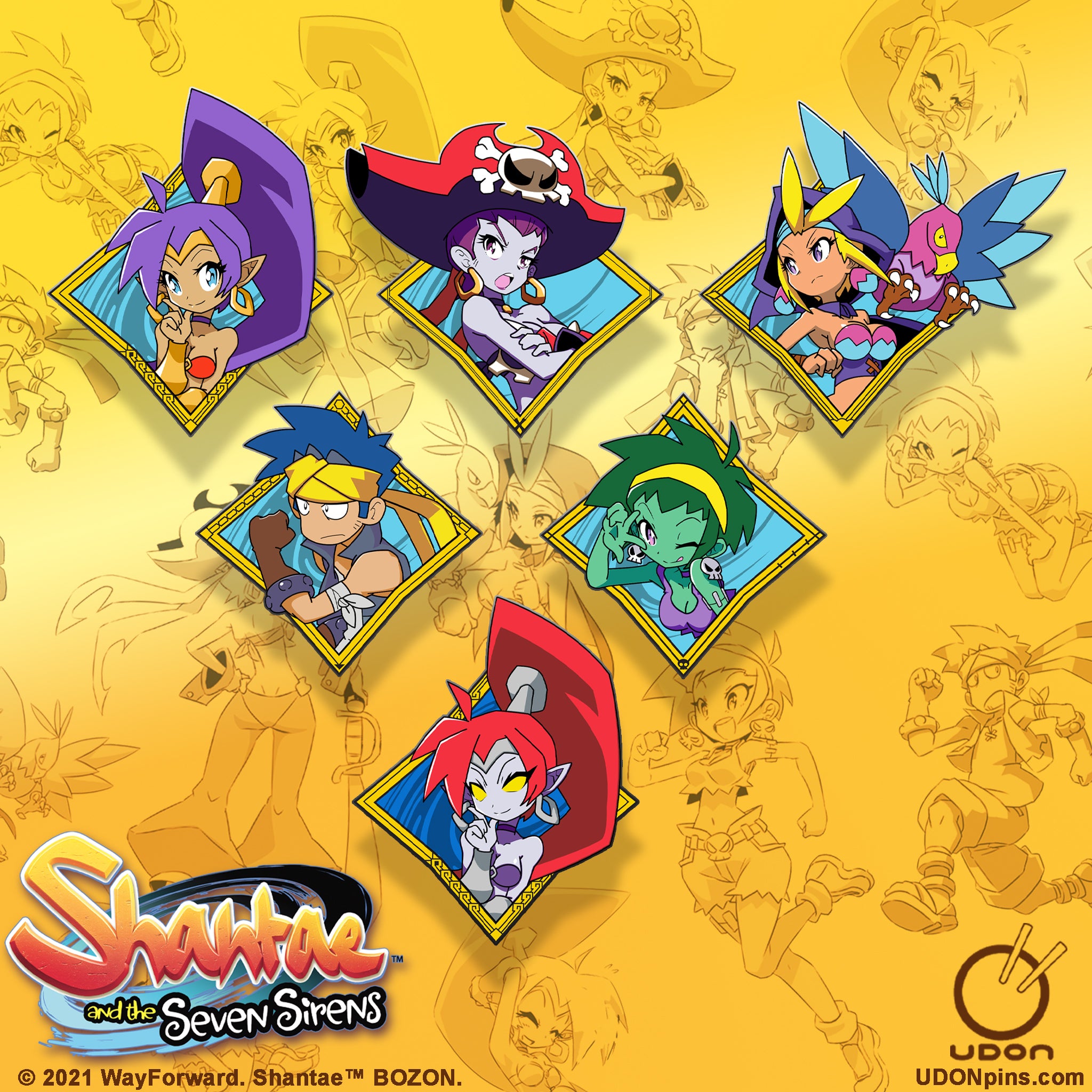 Shantae Limited Edition Character Portrait Pin Series
