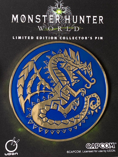 Monster Hunter Dragon Emblem Pin - Blue Version