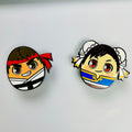 Capcom Collectible Character Egg Pins - Ryu & Chun-Li 2 Pack